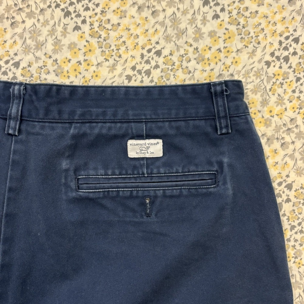 Vineyard Vines Club Shorts Mens Size 36 Blue Cotton Twill Chino Casual Preppy - Picture 10 of 11